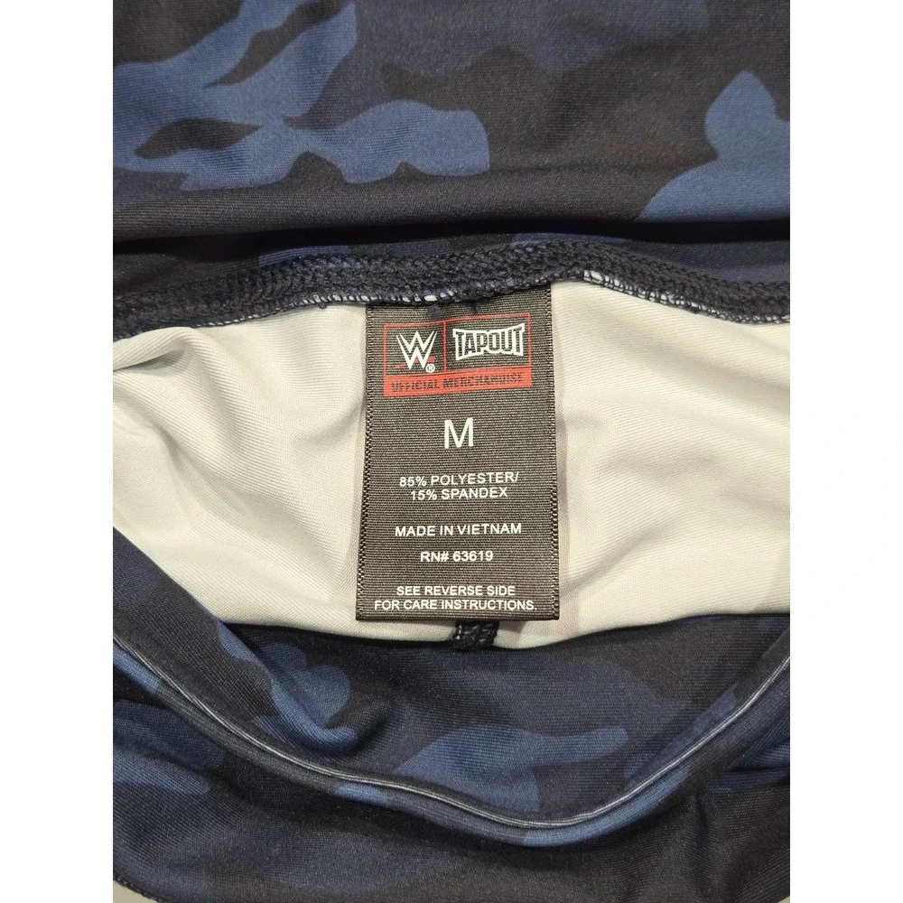 WWE Tapout Medium Blue Camo High Waist Pocket Bike Shorts Womens Activewear - Picture 4 of 8